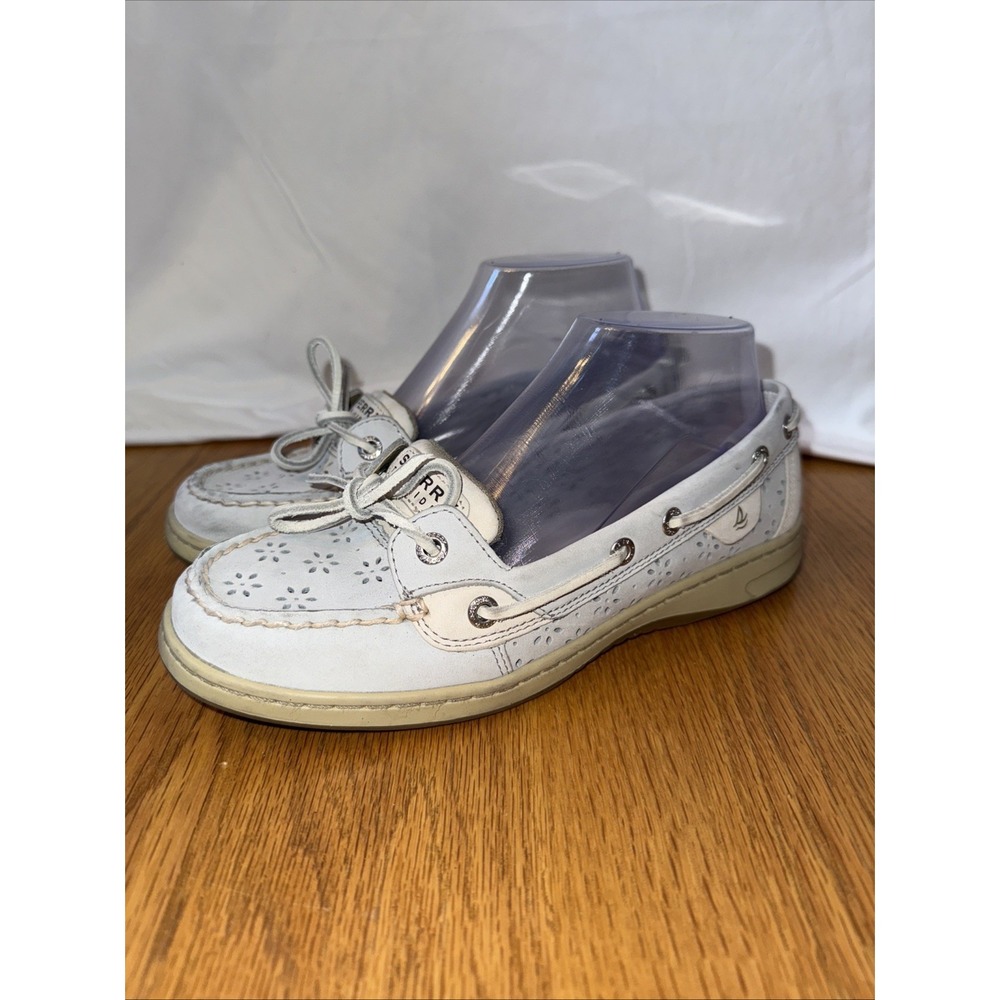 Sperry Sz 7.5 Top-Sider Angelfish Leather Boat Shoes 9265935 Tan  Perforated